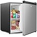 Upstreman 46L Mini Kühlschrank, Temperaturregelung, energiesparend, leise, eintüriger Getränkekühlschrank, perfekt für Wohnheim, Küche, Büro, Schlafzimmer, Edelstahl-FR17