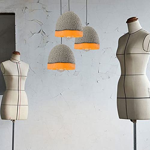 Luz colgante de hormigón gris E27 lámpara creativa vintage para techo de comedor 3