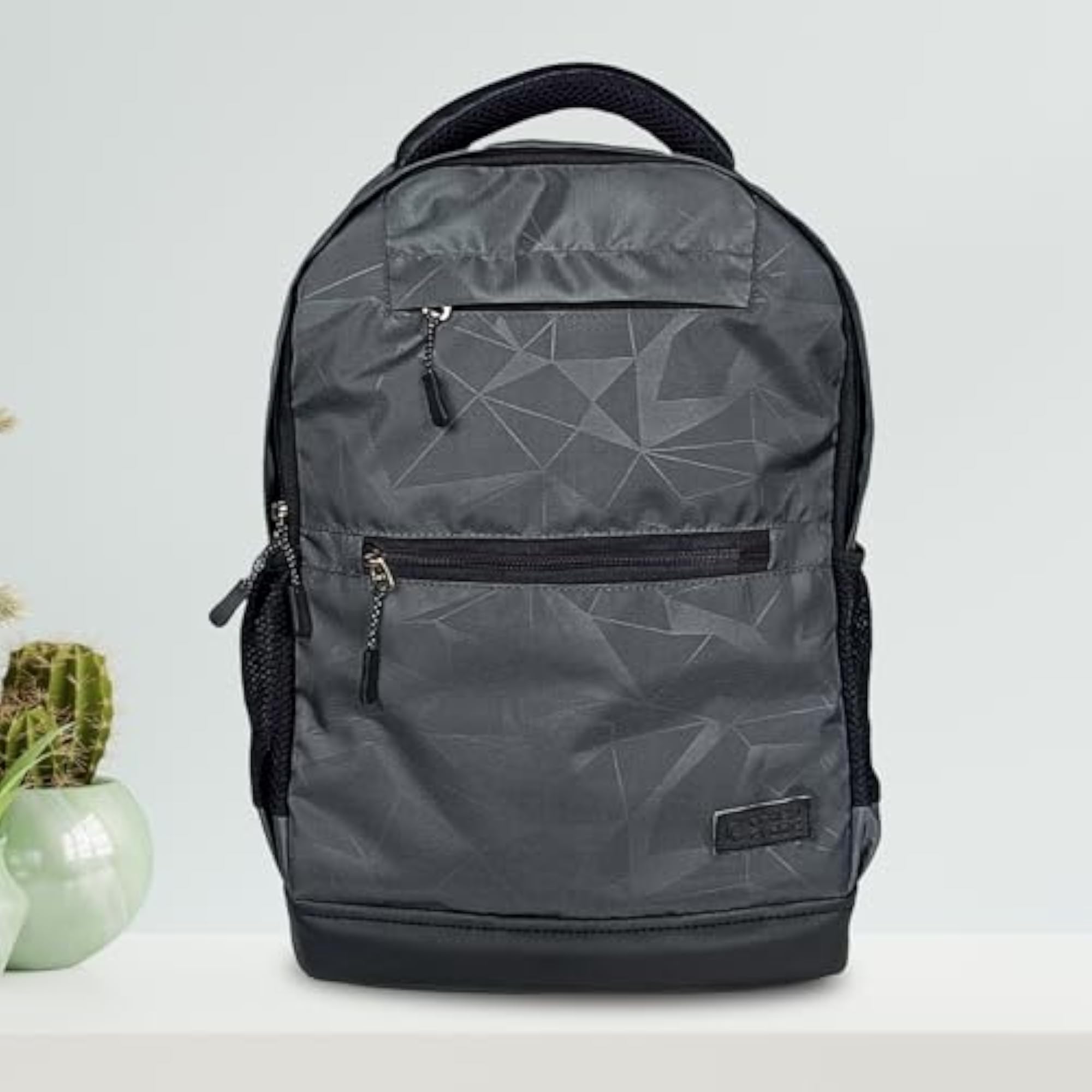 Grey and Black Camouflage Laptop Backpack, 22L