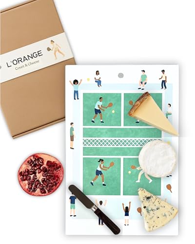 Pickleball Cheese Board &ndash; Premium Ceramic Serving Tray with Cork Base &ndash; Unique Gift for...
