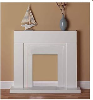 ModaNuvo Modern White Flat Wall 2KW Electric Fire Surround Set- No Fire