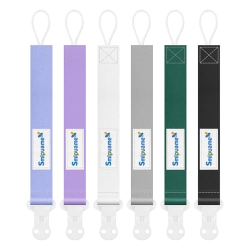 Image of Smlpuame Pacifier Clip for Baby Boys Girl,6 Pack Stylish Binky Clips Strap,Paci Holder with Clips Universal Lightweight Fits Most Pacifiers Teeher Toy Teething Ring Soothie,Baby Gifts(Cool Color)