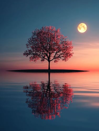 Pintar por Numeros Adultos árbol, Pintar por Numeros Luna, DIY...