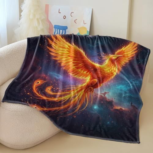 Couverture flanelle Phoenix Cosmic Fantasy, cadeau idéal lit - 3