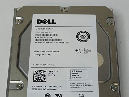 F617N Dell F617N ST3300657SS - Hard disk interno Seagate, tecnologia SAS, capacità 300 GB, velocità 15.000 giri/min