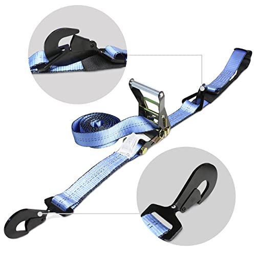 Hlcc Complete Axle Strap Tie Down Kit With Car Tie Down Ratchet Straps, Includes (4) 22" Axle Straps, (4) 36" Axle Straps, And (4) 8' Snap Hook Ratchet Straps #TOP1
