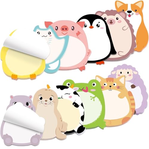 Fancy Land 24 Pads Cute Sticky Notes Cartoon Animal Pattern