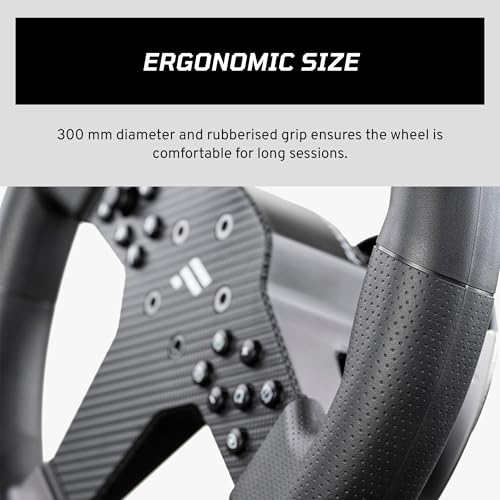 Image of FANATEC Sim Racing CSL Steering Wheel P1 V2 (QR2 LITE) - Rubberised Grip, RevStripe, LED Display, Metal Shifter Paddles, QR2 LITE Wheel-Side Preinstalled - PC