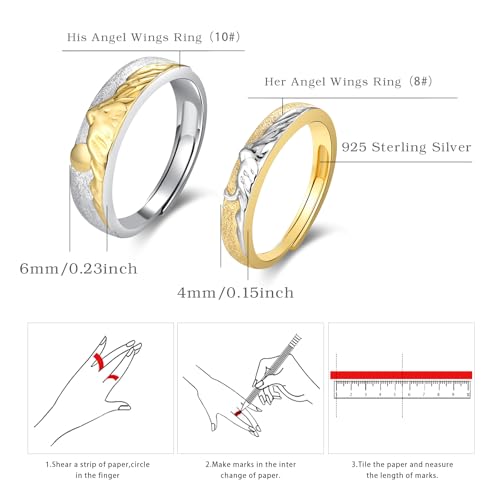 Cuoka Mountain Couple Ring 925 Sterling Silver Mountain Couple Promise Matching Ring Set,Nature Mountain Sun Moon Engagement Ring Jewelry for Him and Her Wife Husband 5
