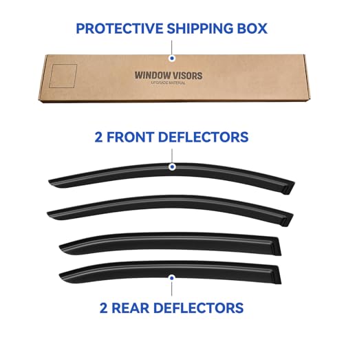 Image of Window Visors Rain Guards for 2014-2018 Mazda 3 Sedan, Out-Channel Window Vent Wind Deflectors Visors Shades for 14-18 Mazda 3 Hatchback