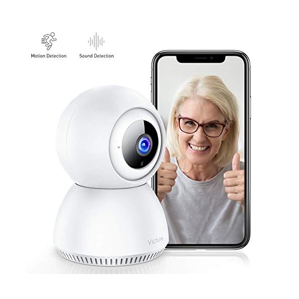 Victure 1080P FHD WiFi-IP-Kamera, Nachtsicht-Überwachungskamera, Bewegungserkennung, Zweiwege-Audio, Innenkamera, Baby/Haustier/Heimmonitor