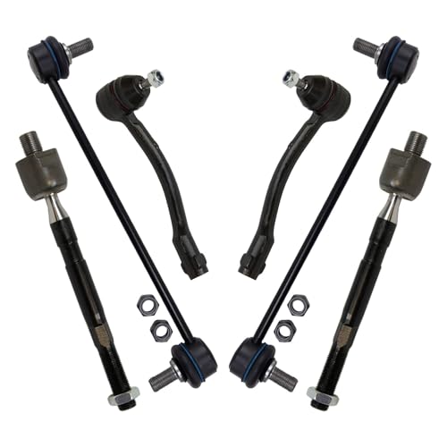 TRQ Front Steering,Suspension,& Drivetrain Kit Sway Bar Stabilizer Link Tie Rod Compatible with 2012-2017 Hyundai Accent Kia Rio