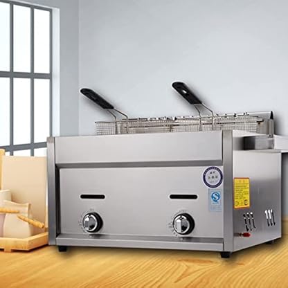 Professionelle Gasfritteuse, 16-Liter-Gas-Fritteusentank Edelstahl-Hähnchen-Chip-Fritteuse Mit Korbschaufel Für Gewerbliche Restaurantküche – Bild 8