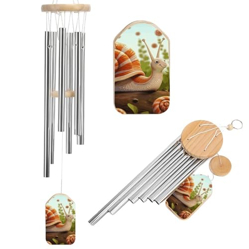 Carillon à vent extérieur escargot 52 cm cloche de jardin suspendue - 2