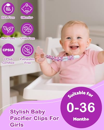 Image of ALVABABY Pacifier Clips 8 Pack Pacifier Binky Paci Holder Leashes for Teethers 8DP22A