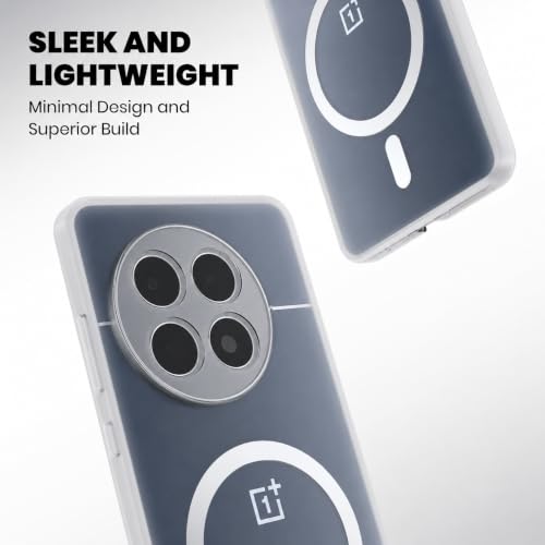 Image of DIZORO Matte Case for Oneplus 13 Compatible with MagSafe, Camera Lens Full Protection, Shockproof Translucent Frosted TPU Soft Phone Cover, Anti-Fingerprint (White)