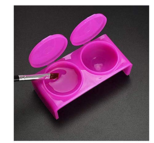 2PCS Dappen Dish doble taza para arte de uñas miniatura 4