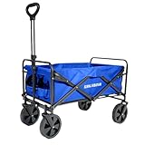 Kirkjubøur Carro plegable Edda, soporta hasta 110 kg y ruedas delanteras giratorias 360° (azul marino)