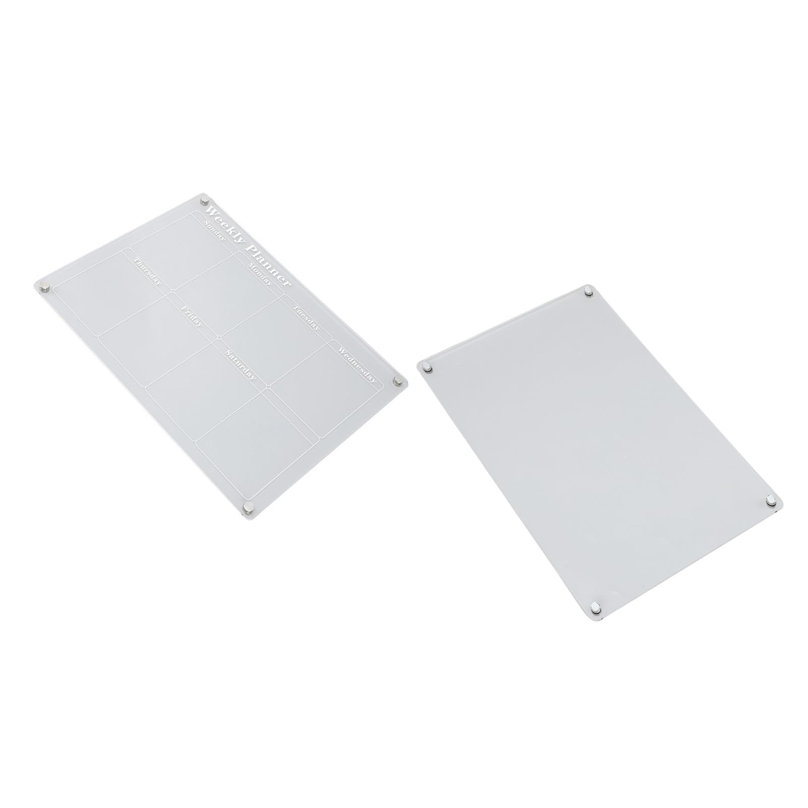Pizarra de Calendario de Borrado en Seco Magnético Transparente para Frigorífico, Planificador de 15,7 X 11,8 Pulgadas (Tablero de Plan Semanal + Tablero en Blanco)