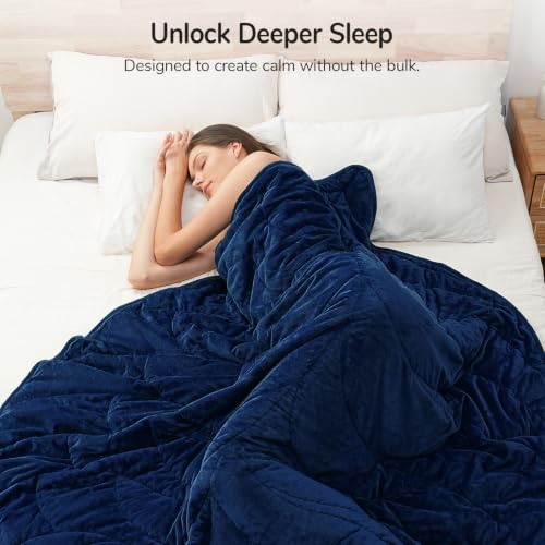Image of Weighted Blanket for Adults 15 lbs, 60 inch x 78 inch washable Blankets, Navy Blue