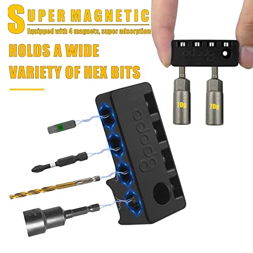 Magnetic 1/4-Inch Hex Bit Holders Fit for Dewalt Wrox Cordless Impacts Screwdrivers,Powerful Magnet Drill Bit Holster Sleeve Organizer, Hex Screw Bit Storage on side of Power Drill,Right Side - Image 2