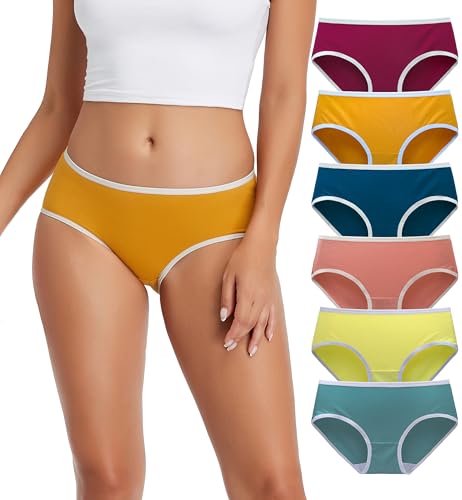 Image of Cotton Hipster Panties for Women Mid Rise Underwear Full Coverage Soft Ladies Underwear Pack