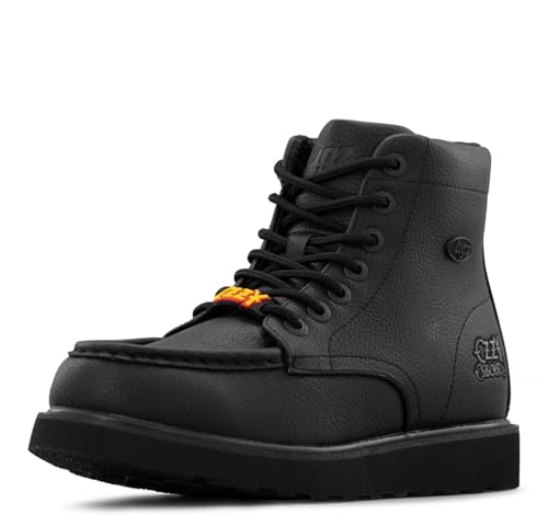 Lugz Men's Ozzy Osbourne Cypress Classic Moc-Toe Boot, Black, 10.5 M