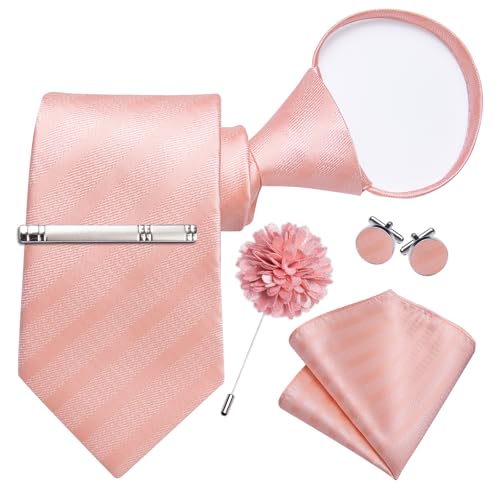 Image of DiBanGu Silk Pre-tied Ties for Men Formal Adjustable Necktie Set