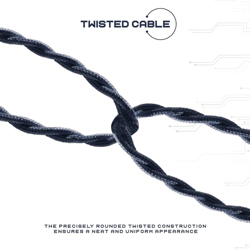 Image of 16.4ft 18 Cloth Covered Electrical Wire 5m Vintage Style 18-Gauge Twisted Braided Cord for Antique Lamps DIY Lighting Projects Chandeliers Home Decor (2 Core Twisted - Hemp)