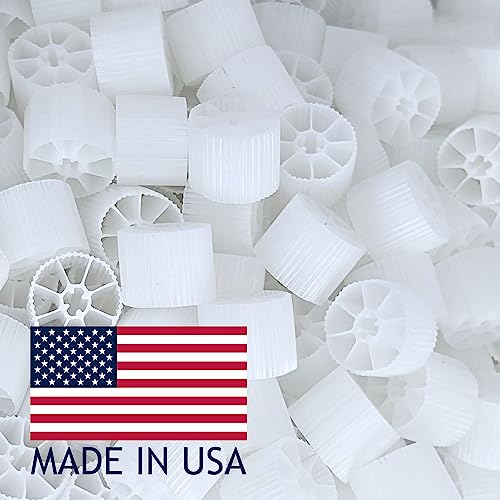 KoiMaster Moving Bed Bio Filter Media - 20mm, White, for Koi Ponds, Aquariums, Aquaculture...