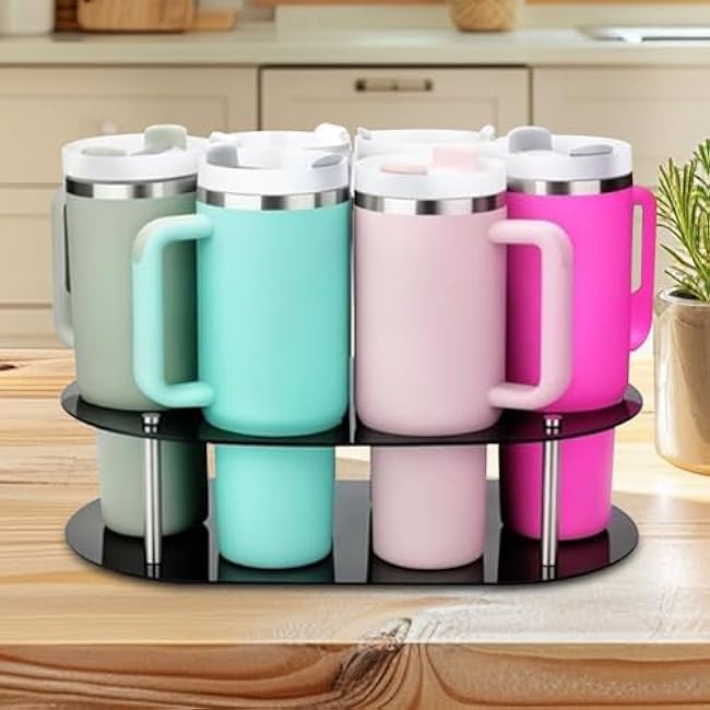 Water Bottle Organizer | Tumbler Holder Organizer | 6-Slot Storage Stand Wine Rack | Versatile | Resists Shattering Effectively | 40x23x10cm | for Cup Drink Pantry