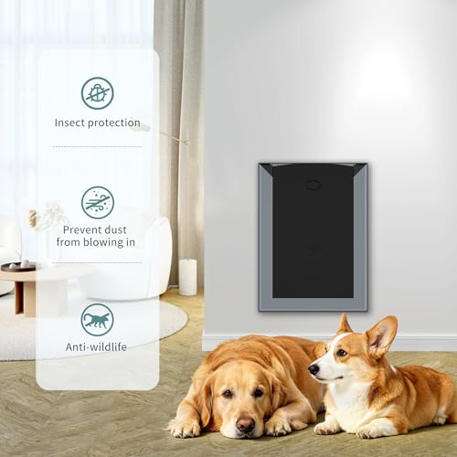 FreeStanding Heavy Duty Dog Door for Wall, Doggie Door for Wall with Telescoping Tunnel, Double Magnetic Flaps and Two Sliding Lock Panels (Extra Large) by FreeStanding - Image 5