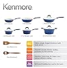 Kenmore Arlington Nonstick Ceramic Coated Forged Aluminum Induction Cookware with Bakelite Handles, 12-Piece Set, Metallic Blue #1