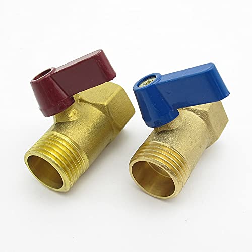 1/2" BSP Male x 1/2" BSP Female Thread Two Way Brass Shut Off Mini Ball Valve For Oil Water Air Exquisite (Specification : Blue)