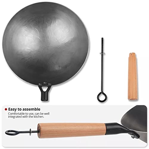 Wok de hierro fundido chino hecho a mano 32 cm miniatura 3