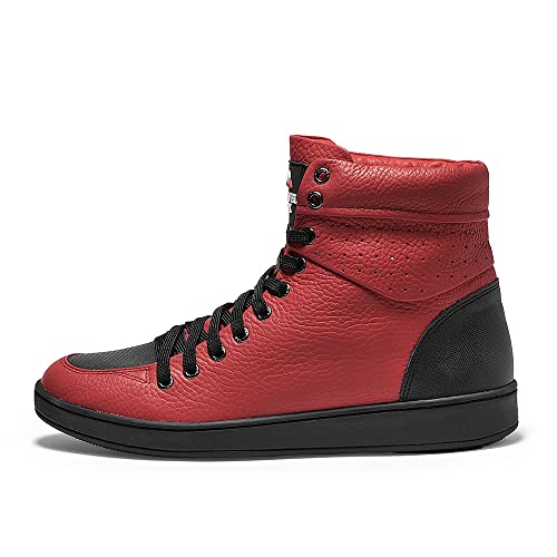 Image of TRAVEL FOX Unisex Classic 900 Nappa Leather Round Toe Lace-Up High-Top Sneakers