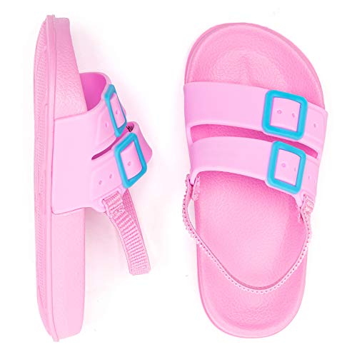 ODOUK Toddler Boys Girls Slide Sandals Slip-On Footbed Outdoor Water Shoes Beach/Pool (Pink,7.5-8 Toddler)