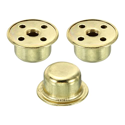 Patikil Lamp Finials Caps, 3 Pack 1/4-27 Thread Metal Hollow Tapped Light Fixture Accessories For Lamp Shade Holder Harp Top, Gold Tone #TOP5