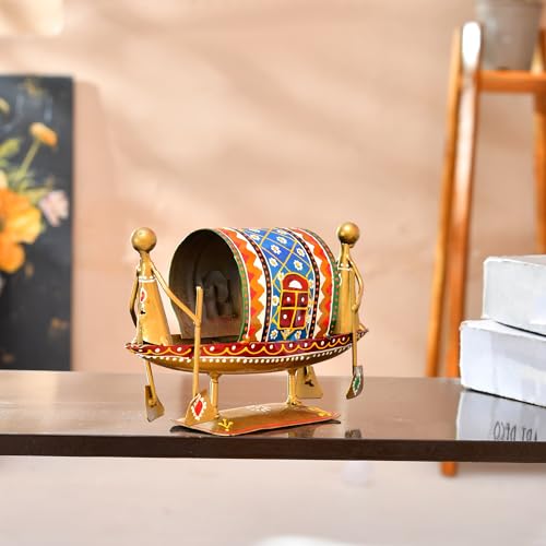 Image of CraftVatika Home Decor Decoration Items for Living Room,Metal Boat Naav Showpiece,Decorative Items for Living Room,Gift Item Housewarming,Marriage,Wedding,Corporate Items,Multicolor,19.5cm,10.5cm