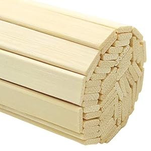 Worown 120 Stück 40cm Starke natürliche Bambusstäbchen, Holz-Bastelsticks, Extra lange Stöcke, Holzleisten für…