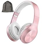 Rydohi Bluetooth Headphones Over Ear, 68H Playtime and 3 EQ Music Modes Wireless Headphones with Microphone/Deep Bass, HiFi Stereo Foldable Lightweight Headset for PC Home Travel Office (ROSE GOLD)