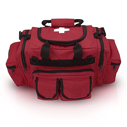 Image of ASA TECHMED First Aid Responder EMS Emergency Medical Trauma Bag Deluxe, Red