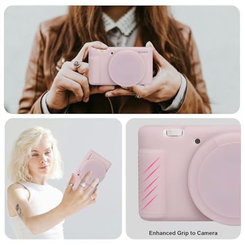 Funda de silicona para cámara Sony ZV-1 color Jelly Pink miniatura 2