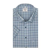 Marvelis Herrenhemd | Modern Fit | Kurzarm 12 cm | Karo Blau | New Kent Kragen | Gr. 44