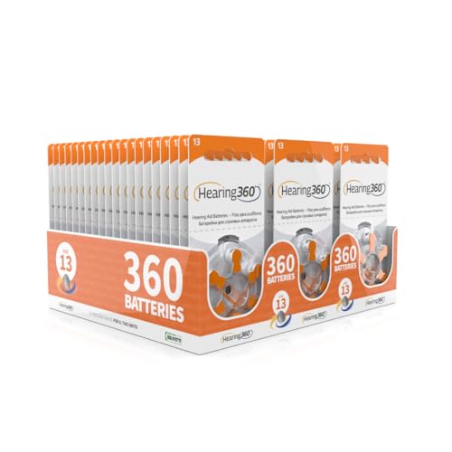 360 Pile Modello 13 Arancione (PR48) - 60 Confezioni da 6 Batterie per Apparecchi Acustici 1,45V - Pile Acustiche Rayovac Varta Extra