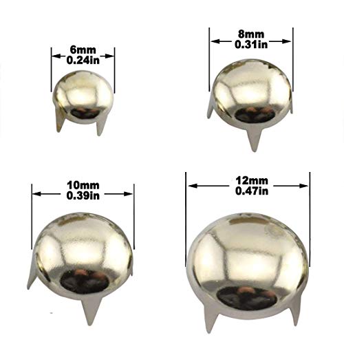 Actenly 160Pcs Silver Diy Nailhead Round Dome Studs Assorted Kit Leathercraft Rivet Metal Punk Spikes Spots For Punk Rock Leather Craft Clothes Belt Bag Shoes Jewelry Decorations 6/8/10/12Mm #TOP2