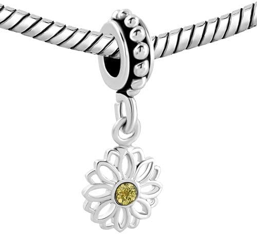 Dangle Daisy Charm Compatible with Pandora Bracelets - Image 2