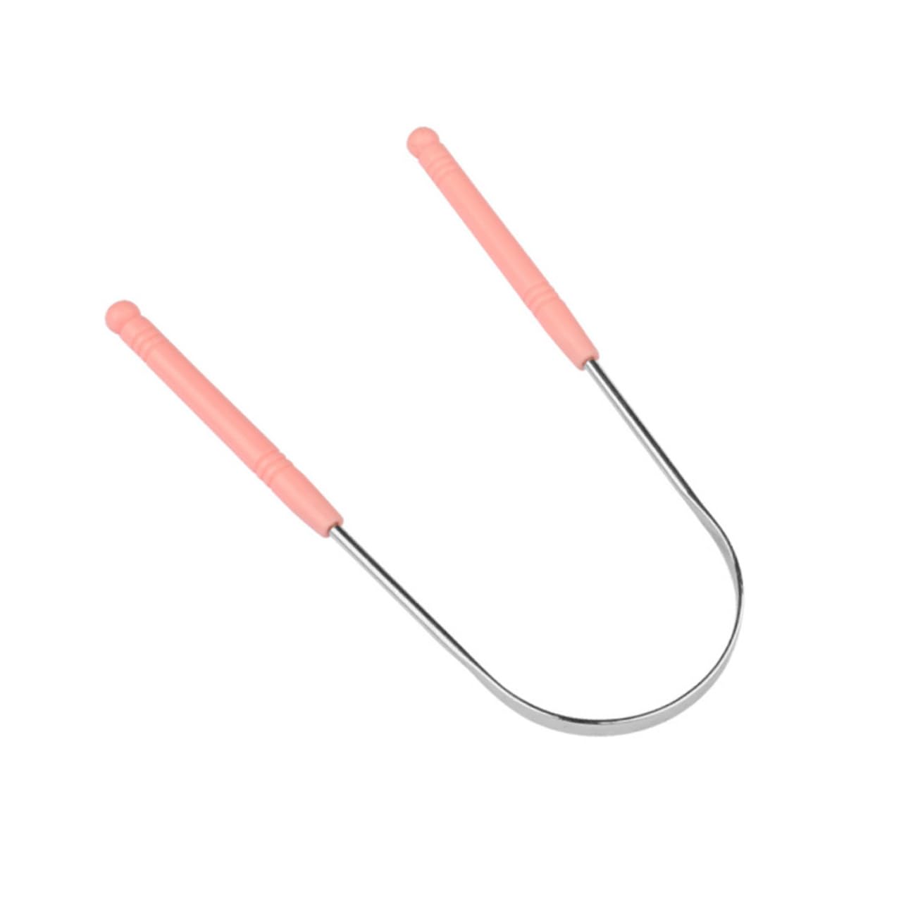 Ipetboom Coated Tongue Scraper for Adults Ergonomic Oral Care Tool Pink Reusable Design for Tongue Cleaning and Improved Oral