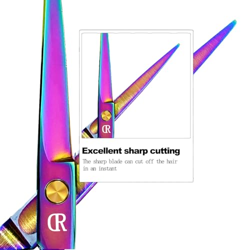professional hair cutting shears set6 inch barber hair cutting scissors kithairdressing thinning shears for hair cuttingsharp blades haircut scissors kit for womenmenkids rainbow rainbow