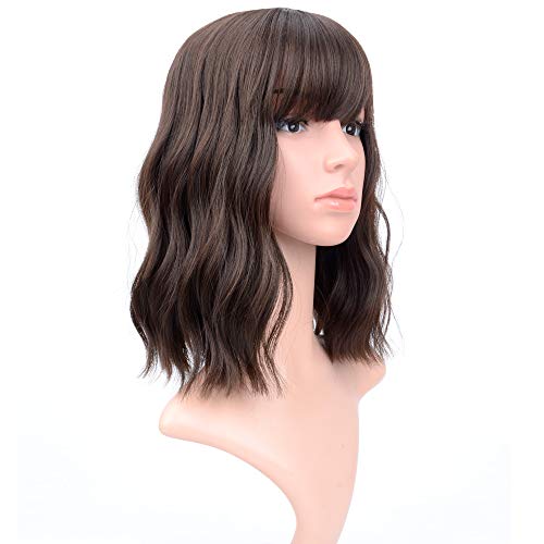 VCKOVCKO-Short-Bob-Wigs-Natural-Brown-Wavy-Wig-With-Air-Bangs-Womens-Shoulder-Length-Wigs-Curly-Wavy-Synthetic-Cosplay-Wig-Pastel-Bob-Wig-for-Girl-Colorful-Wigs12-Natural-Brown